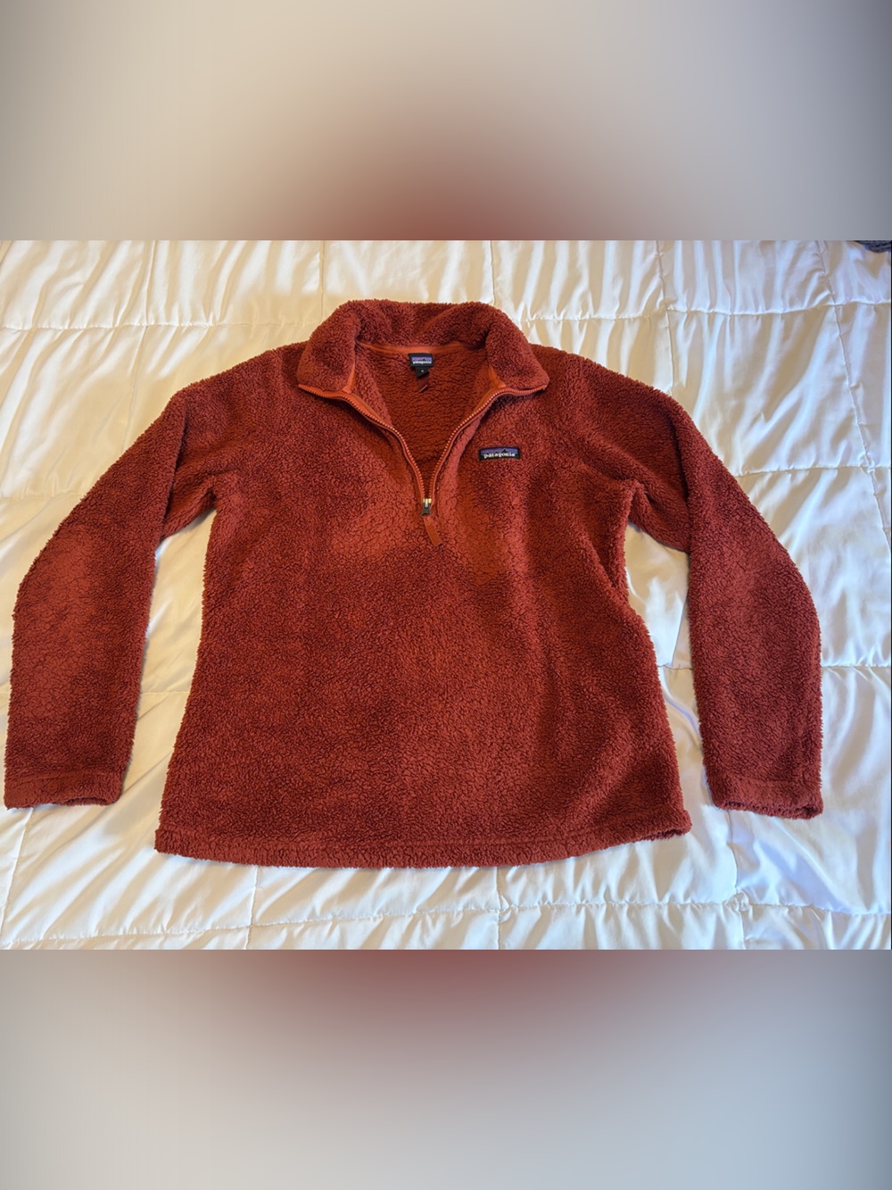 Patagonia Women's Half-Zip Teddy Fleece Pullover - Rust Orange